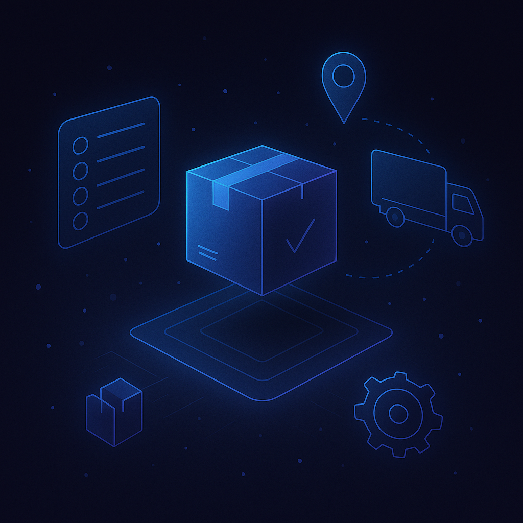 AI-Powered Operations Automation Dashboard showing inventory optimization, logistics routing, and predictive maintenance